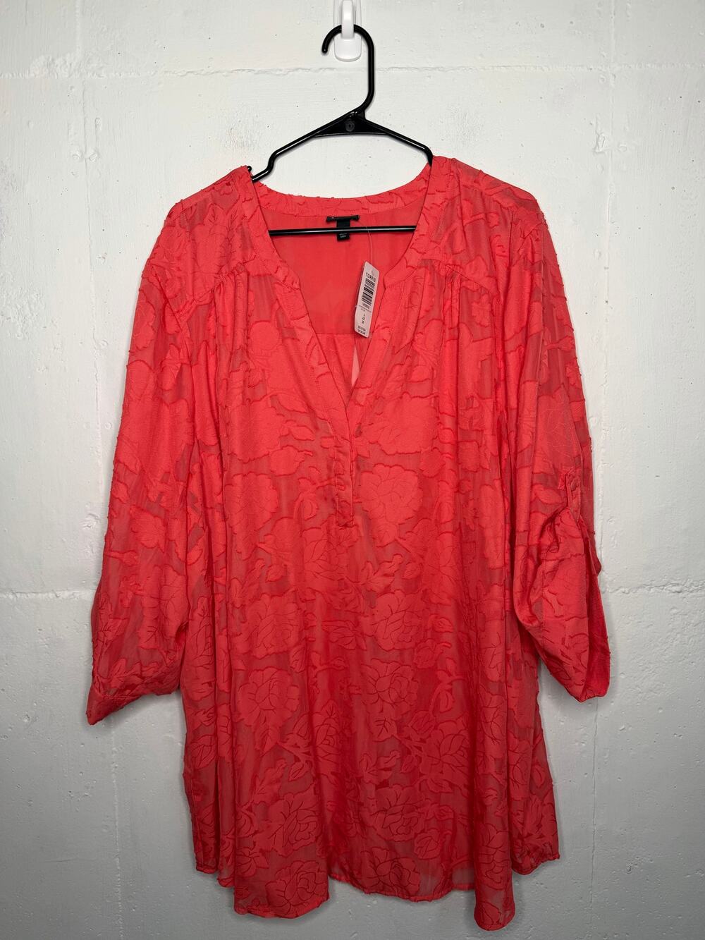 NEW Torrid Harper Blouse 6X Womens Coral Printed Top Size 30